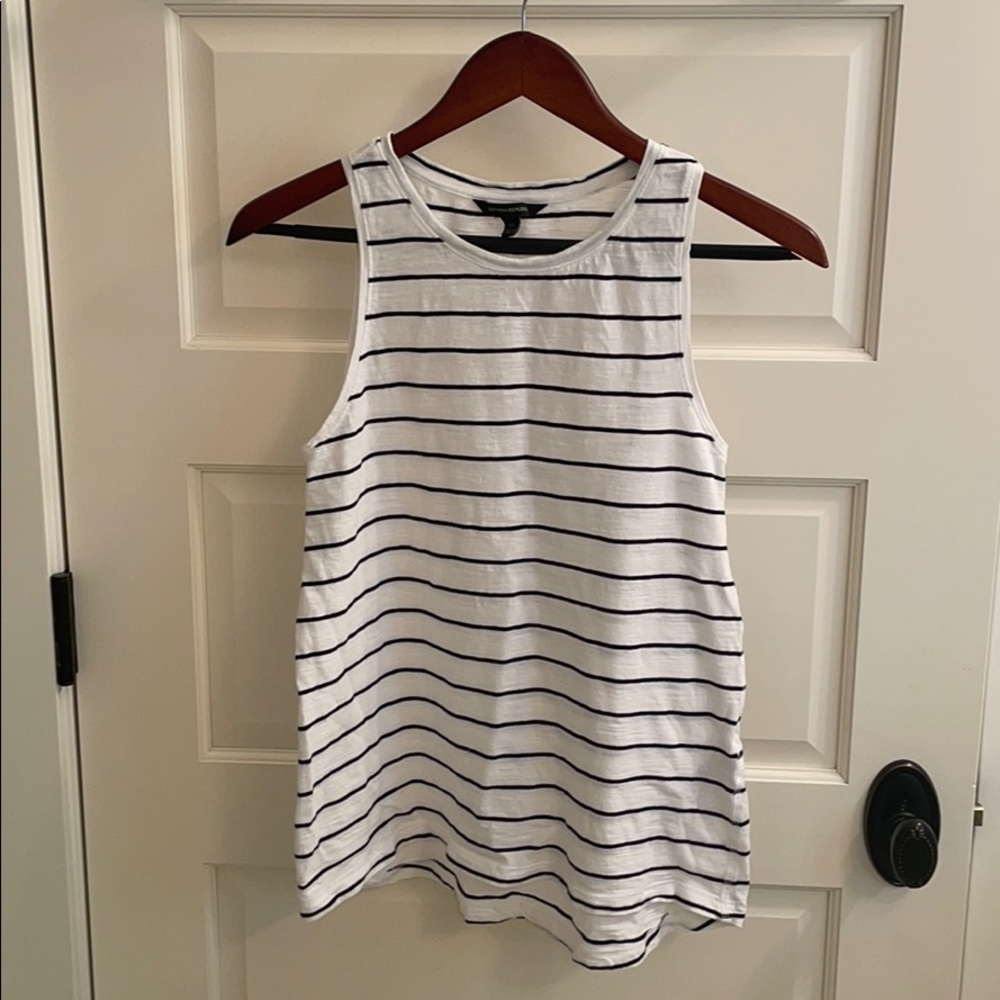 Banana republic white and black striped tank